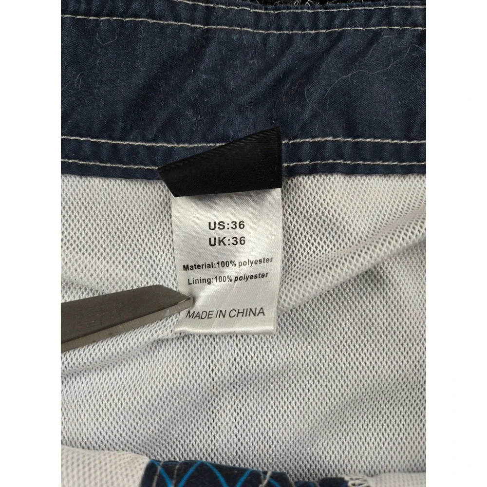 Unitop Mens Blue Black‎ Geometric Gradient Board Shorts Swim Trunks Size 36